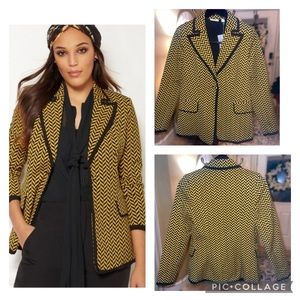 NWT - New York & Company Eva Mendes Elise Blazer in Black and Yellow